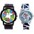 Attractive Multi Colour Dial And Multi Sky Blue Art Couple Analogue Watch By Harmi Exim