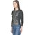 Raabta Fashion Black Faux Leather Jacket for Women