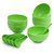 Flynn Round Big Soup Bowl with Spoon Set, Green, 12-Pieces (Microwave Safe)