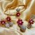 Ameriacan Diomand Braslate Ring Earring Pendal with chain  for attactive look bridal combo MAROON