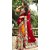 Wedding Designer Half Half Red And Orange Silk Saree