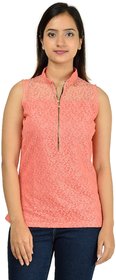 Timbre Peach Lace Chinese Collar Lace  CrochetFor Women'S