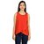 Timbre Red Plain Round Neck Wrap TopsFor Women'S
