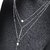 Silver Plated Three Layer Charm Bar Link Long Chain Pendent Necklace Statement