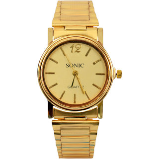 Sonic Golden Round Watch For Men