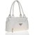 Lady Queen White Faux Leather Shoulder Bag