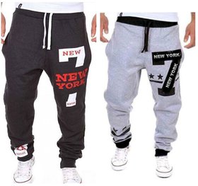 Pack of 2 Trackpants With Zipper Pockets Black & Grey Pack of 2 Trackpants With Zipper Pockets Black & Grey