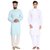 Radhe Enterprises- Blue and White Cotton Kurta Pyjama- pack of 2