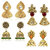 Spargz Combo of 4 Pair Traditional Look Gold Plating Kundan Jhumki Earrings Combo 531