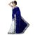 White World Creation Blue Velvet and Net Embroidered Saree With Blouse