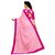 Meia Pink Lycra Lace Saree With Blouse
