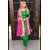 RapidDukan Unstitched Green Jhaam Silk Patiala Salwar Suit//SF908