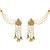 Meia Brown Austrian Stone And Pearl Gold Plated Dangler Kan Chain Earrings -AAA2208