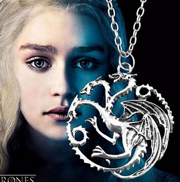 Game of Thrones House Targaryen Sigil Three headed Dragon Crest Pendant  Necklace from DOTOLY Animal Jewelry | Dragon necklace, Targaryen sigil,  Pendant