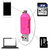BR PEARL USB 2.0 + Micro USB OTG SD T-Flash Adapter for Cell Phone PC Card Reader(Pink)-148