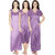 Ranjana Enterprises Pack of 4 Purple Plain Satin Nightwear