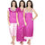 Ranjana Enterprises Pack of 4 Pink Plain Satin Nightwear