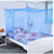 Shahji creation Shahji creation Double Bed Mosquito Net with cotton brodar 6X6.5 Feet, Blue