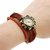 Vintage Round Dial Multicolor Leather Analog Watch For Women