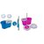 GTC Easy Magic Floor Mop 360 Bucket PVC MOP 2 Heads Microfiber Spin Spinning Rotating Head (Color May Vary)
