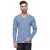 Rigo Blue Striped Henley Full Sleeve Tshirt for Men