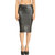 Women PU Leather Coated/ Faux Leather Women Imported Knee Length Skirt