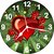 3d green heart wall clock