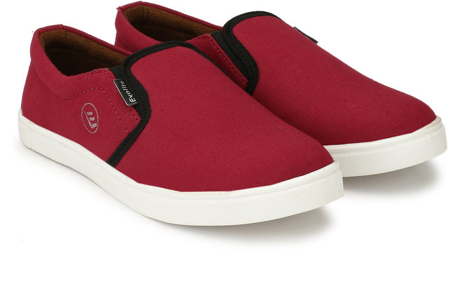 maroon canvas shoes