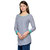 Enchanted Drapes Blue 3/4th Sleeves Basic Top For Women