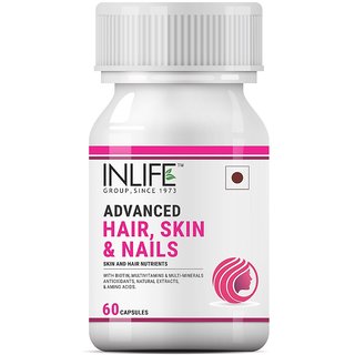 INLIFE Biotin Advanced Hair Skin Nails Supplement For