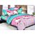 Choco Pink Kitty Mont Double Bedsheet with two pillow Cover Pack of 1
