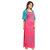 Be You Serena Satin Pink Striped Printed Women Nightgown