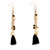 Zurii Stylish Hanging Black Chain Earrings