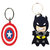 Ezzideals PVC Rubber Batman and Captain America Shield Keychain Combo