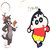 Ezzideals PVC Rubber Shinchan and Tom  Jerry Keychain Combos