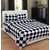 Shivaay Home Creations 150 TC Premium Cotton Chess Print Double Bedsheet With 2 Pillow Covers - Black  White