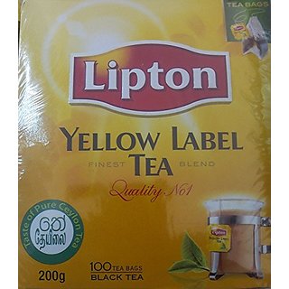 Lipton Yellow Label Tea Finest Blend Quality No 1 Black Tea, 100 Tea Bags
