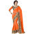 Meia  Orange Georgette,Dupion Silk Embroidered Saree With Blouse