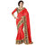 Meia  Red Georgette,Dupion Silk Embroidered Saree With Blouse