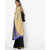 Gold & Blue Cotton Silk Printed Saree with Blouse
