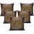 FKPL (16 inch x 16 inch) Abstract Cushions Cover Brown Color (Pack of 5 Piece)