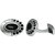 Mahi Rhodium Plated Oval Designer Cufflink For Men Cl1100505r 