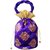 Golden Flower Potli Indian Ethnic Drawstring Bag Marriage Return Gift Women Handbag