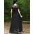 Rosella Black Long Dress With Floral Net