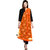 Weavers Villa Orange Net Floral Dupatta