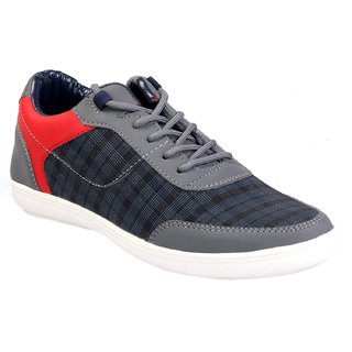 Aadi New Look Grey Red Sports Shoes