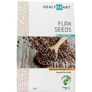 Healthkart Flax seeds 100% Natural Raw Unroasted Flax seeds with Omega 3 6 9 Gluten free 200gm pack