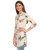fashionaire beautiful and stylish chinese collar white and flower print tunic  for women
