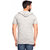 Demokrazy Casual Plain Grey Cotton Blend Hooded T-Shirt For Men