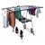 Windsome Cloth Drying Rack Stand Steel Hanger Stainless Double Pole Large New Dryer Laundry Easy Heavy Mild Powder Coated Premium Quality with wheel (Lifetime WarrantyMADE IN INDIA)